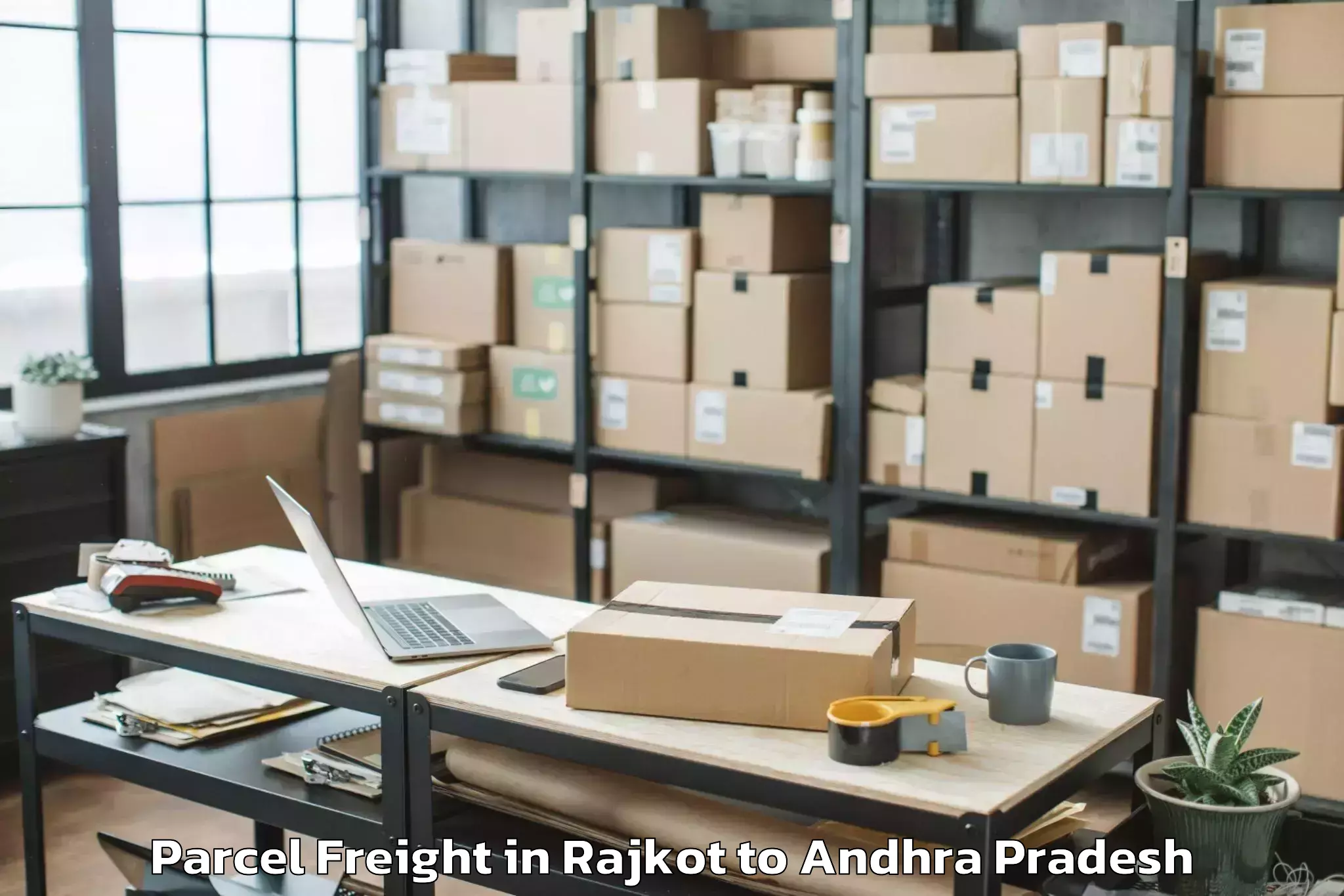 Hassle-Free Rajkot to Nallajerla Parcel Freight